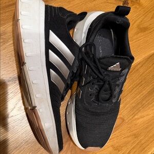 Adidas Black and Silver Running Shoes